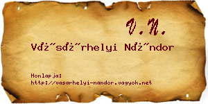 Vásárhelyi Nándor névjegykártya